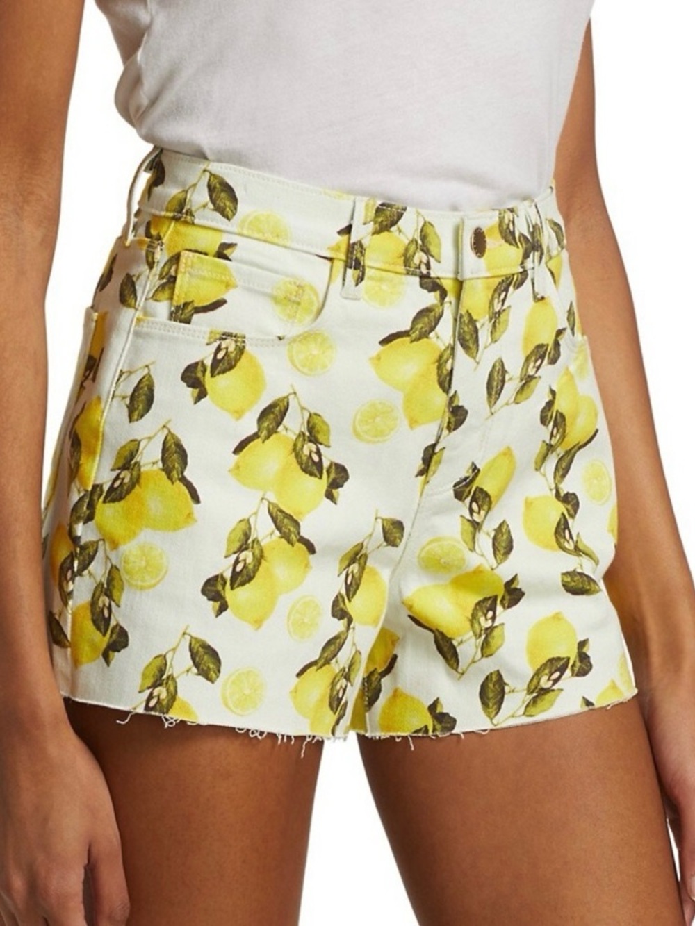 NWOT L’AGENCE Audrey Lemon yellow Shorts Mid-Rise Size 29 - Picture 2 of 8